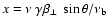 $x = \nu \ \gamma \beta_{\perp} \ \sin\theta/\nu_{\rm b}$