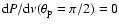 ${\rm d}P/{\rm d}\nu(\theta_{\rm p}=\pi/2)=0$