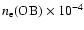 $n_{\rm e}(\rm OB) \times 10^{-4}$