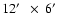$12\hbox{$^\prime$ }~ \times~ 6\hbox{$^\prime$ }$