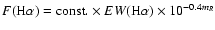 $F({\rm H}\alpha)={\rm const.} \times EW({\rm H}\alpha) \times 10^{-0.4m_R}$