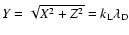 $Y=\sqrt{X^{2}+Z^{2}}=k_{\rm L}\lambda _{\rm D}$