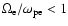 $\Omega _{\rm e}/\omega _{\rm pe}<1$