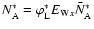 $N_{\rm A}^{*}=\varphi _{\rm L}^{*}E_{{\rm W}x}\bar{N}_{\rm A}^{*}$