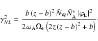 \begin{displaymath}\gamma _{NL}^{2}=\frac{b\left( z-b\right) ^{2}\bar{N}_{\rm W}...
...\Omega
_{\rm e}\left( 2z\left( z-b\right) ^{2}+b\right) }\cdot
\end{displaymath}