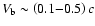 $V_{\rm b}\sim \left(
0.1{-}0.5\right) c$