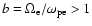 $b=\Omega _{\rm e}/\omega _{\rm pe}>1 $