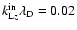 $k_{{\rm L}z}^{{\rm in}}\lambda _{\rm D}=0.02$
