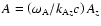 $A=\left( \omega
_{\rm A}/k_{{\rm A}z}c\right) A_{z}$