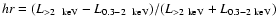 $hr = (L_{\rm >2~
~keV}-L_{\rm 0.3-2~~keV})/(L_{\rm >2 ~keV}+L_{\rm 0.3- 2~keV})$