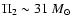 $\Pi_2\sim 31~M_{\odot}$