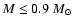 $M\le0.9~M_\odot$