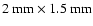 $\rm 2~mm \times 1.5~mm$
