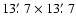 $13\hbox{$.\mkern-4mu^\prime$ }7\times13\hbox{$.\mkern-4mu^\prime$ }7$