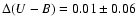 $\Delta(U-B) = 0.01 \pm 0.06$