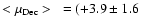 $<\mu_{\rm Dec}>~ = (+3.9\pm
1.6$