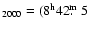 $_{2000}
= (8^{\rm h}42\hbox{$.\!\!^{\rm m}$ }5$
