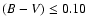 $(B-V) \leq 0.10$