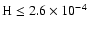 ${\rm H} \leq2.6\times 10^{-4}$