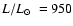 $L/L\hbox{$_\odot$ }=950$