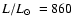 $L/L\hbox{$_\odot$ }=860$