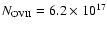 $N_{{\rm O VII}} =
6.2\times 10^{17}$