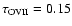 $\tau_{{\rm O VII}} = 0.15$