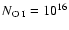 $N_{\rm O ~ I}=10^{16}$