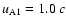 $u_{{\rm A}1}=1.0~ c$