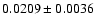 $0.0209\pm0.0036$