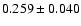 $0.259\pm0.040$