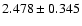 $2.478\pm0.345$
