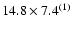 $14.8\times7.4^{(1)}$
