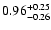 $\rm0.96^{+0.25}_{-0.26}$