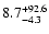 $\rm 8.7^{+92.6}_{-4.3}$