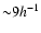 ${\sim}9h^{-1}$