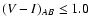 $(V-I)_{AB}\leq1.0$