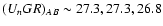 $(U_nGR)_{AB}\sim 27.3,27.3,26.8$