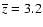 $\overline z = 3.2$