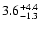 $\rm 3.6^{+4.4}_{-1.3}$