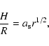 \begin{displaymath}\frac{H}{R}= %
a_{\rm s}r^{1/2},
\end{displaymath}