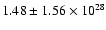 $1.48 \pm 1.56 \times 10^{28}$