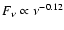 $F_\nu \propto \nu ^{-0.12}$