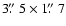 $3\hbox{$.\!\!^{\prime\prime}$ }5\times1\hbox{$.\!\!^{\prime\prime}$ }7$