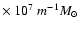 $\times~10^7~{m}^{-1} \mbox{$M_{\odot}$ }$