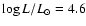 $\log L/L_\odot = 4.6$