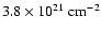 $3.8\times 10^{21} ~{\rm cm}^{-2}$