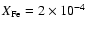 $X_{\rm Fe} = 2\times 10^{-4}$