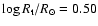 $\log R_{\rm
t}/R_{\odot} = 0.50$