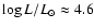 $\log L/L_{\odot}\approx4.6$